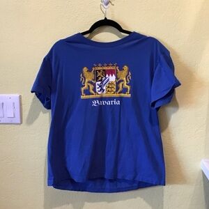 Bavaria Blue Short Sleeve Tee large travel vintage vtg z2